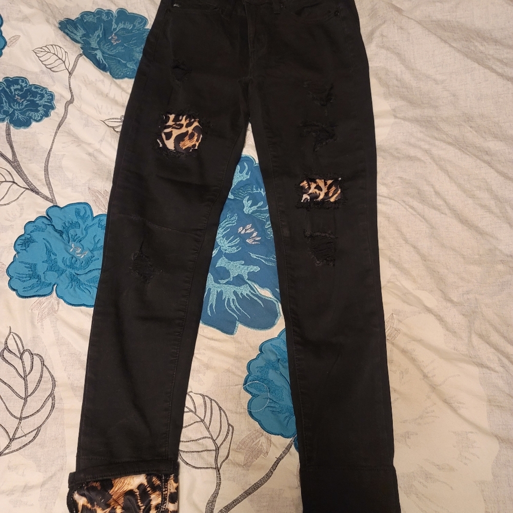 Distressed Cheetah print Jeans